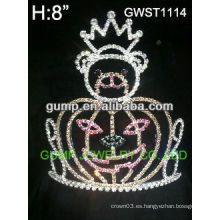 Día de fiesta de calabaza de plata de chapado de diamantes de imitación corona tiara -GWST1114